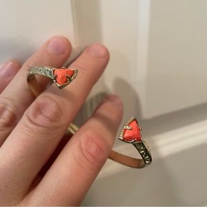 Kendra Scott gold cuff bracelet with coral gems